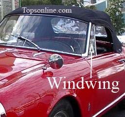 Location of the windwing on the 1959 long wheel base model Alfa Romeo Giulietta