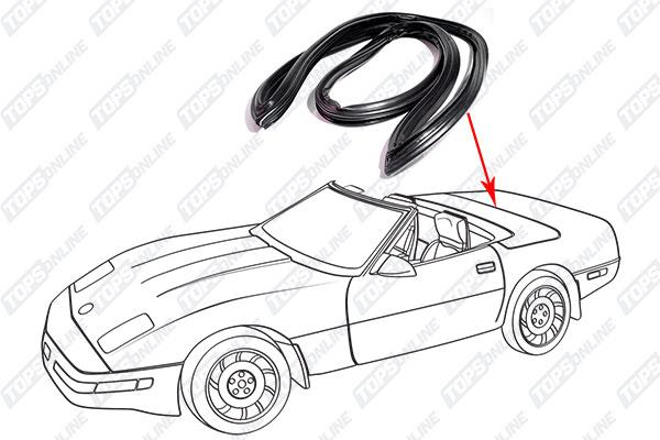 ::Weather Seal Corvette 1986 thru 96 Top Well (Lid) Cover Seal
