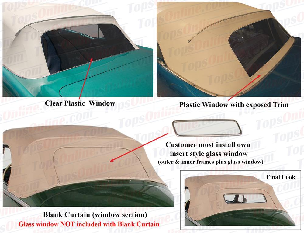 Convertible Top with Plastic Window or Blank Curtain