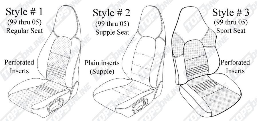 1999 thru 2005 Porsche 911, 996, & 997 Upholstery Seat Covers 1999 thru 2005 Porsche 911, 996, & 997 Upholstery Seat Covers
